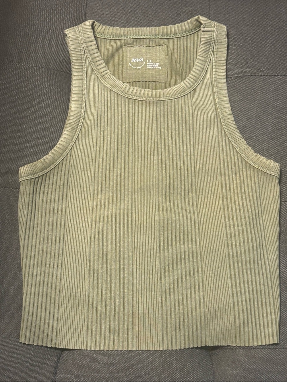Aerie Men’s Ribbed Tank Sweater in Olive Green retails $48.00 Size large woman’s